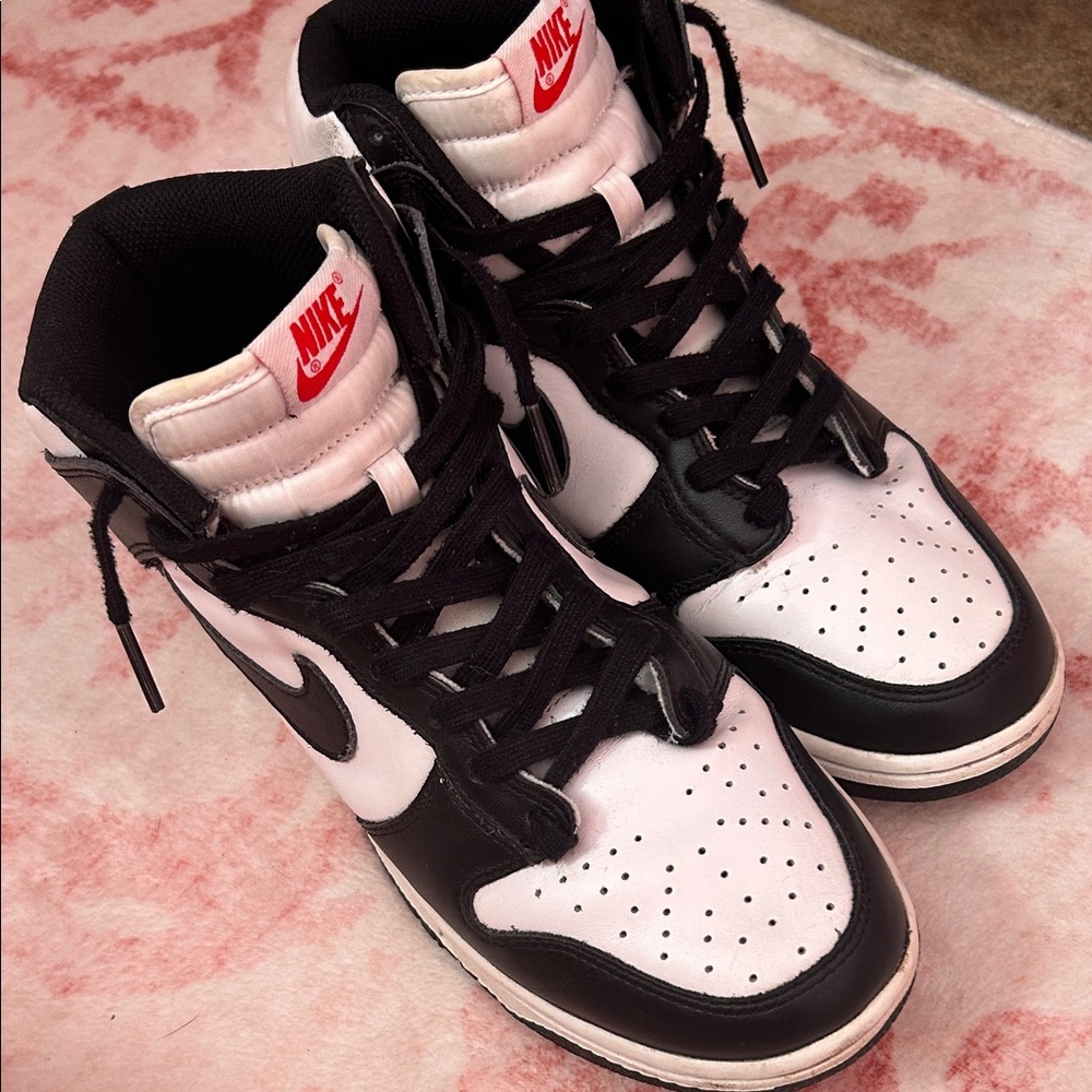 Nike Black & White High-Top Swoosh Sneakers